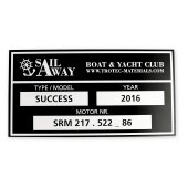 Engraved sign, black and white, 30 x 2 cm, 0.5 mm thick