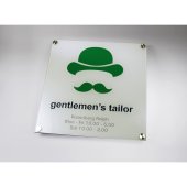 Engraved sign made from acrylic glass 30 x 1 cm, 1.6 mm thick, bicolored