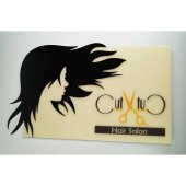 Engraved sign made from colored acrylic glass 20 x 2 cm, 3 mm thick, bicolored